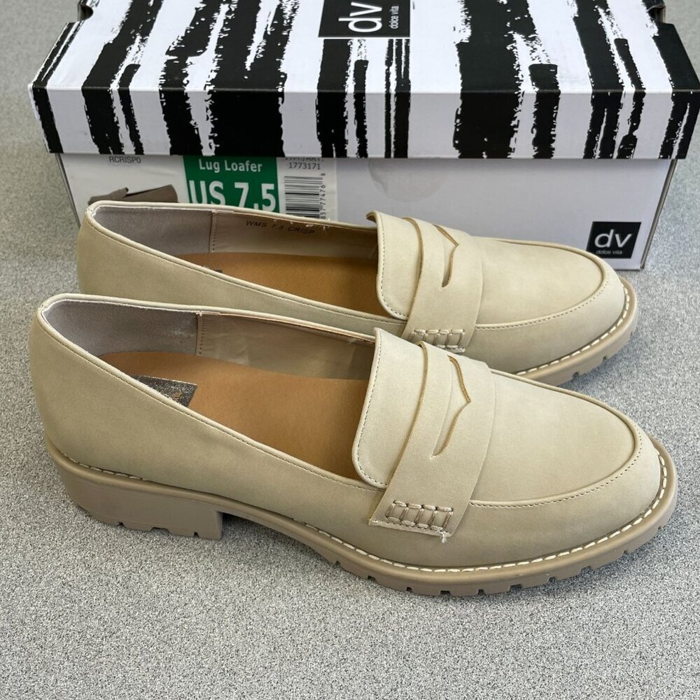 Dolce Vita Beige Chunky Lug Loafers